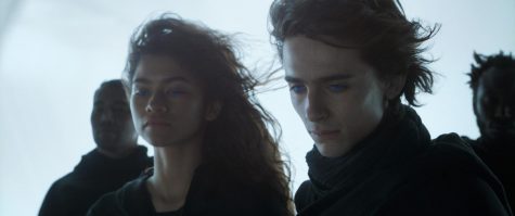 From left, Zendaya and Timothee Chalamet in the film “Dune.” (Warner Bros. Entertainment/TNS)