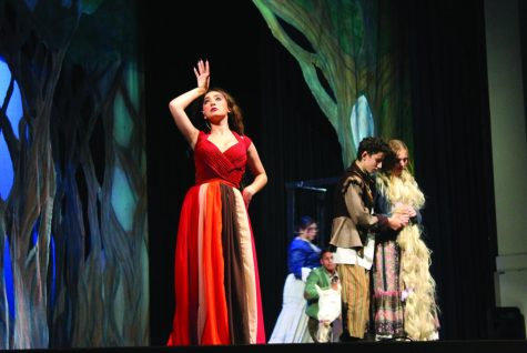 Playing the witch in “Into the Woods”, Danielle Yodowitz finishes the song. Yodowitz said, “I feel I did great and I had lots of fun performing.”