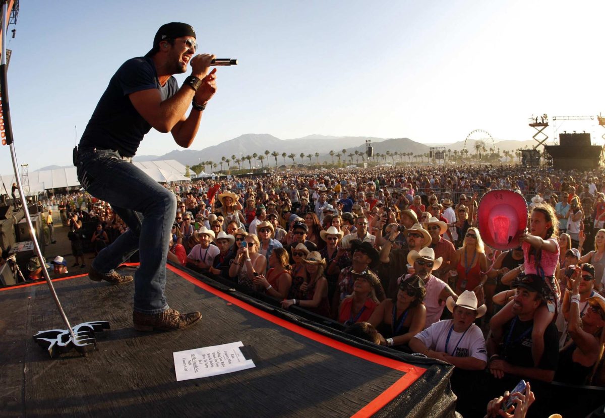 Luke Bryan performs during the Stagecoach Country Music Festival in Indio, California, on April 28, 2012. 